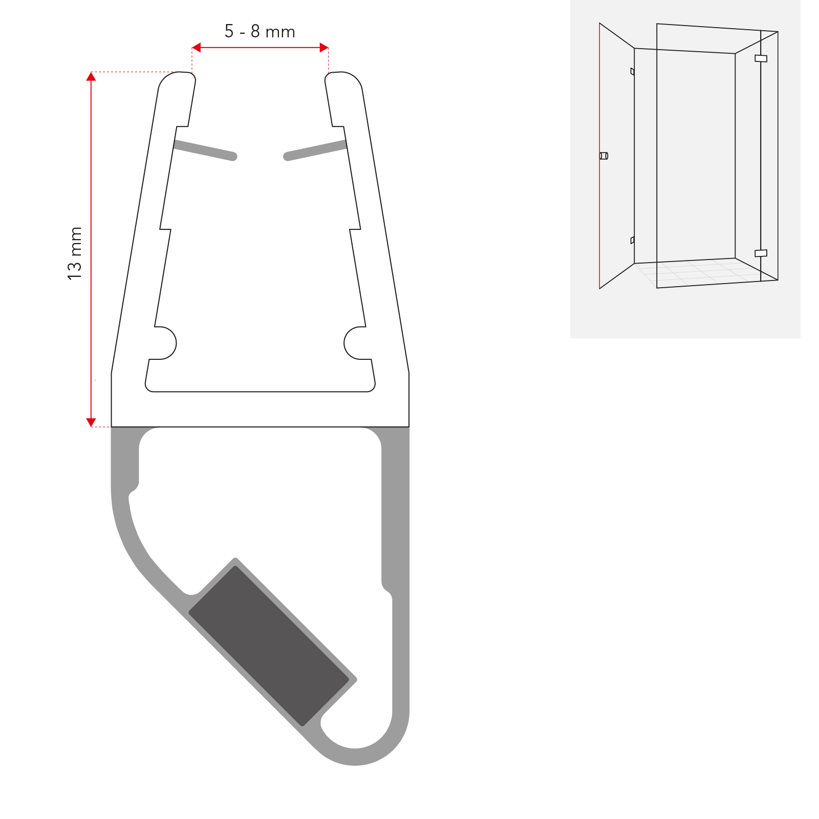 Magnetschienenset Typ 8852 für 180° (2x45°)